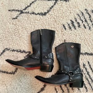 Harley Davidson Pointed Toe Heeled Boot Black 8.5 style #85195